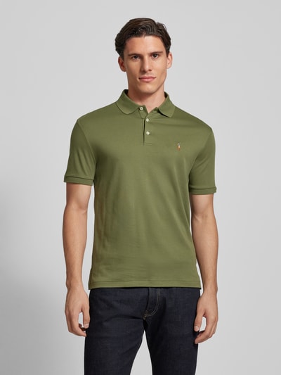 Polo Ralph Lauren Slim Fit Poloshirt mit Label-Stitching Oliv 4