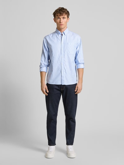 Les Deux Freizeithemd mit Button-Down-Kragen Bleu 1