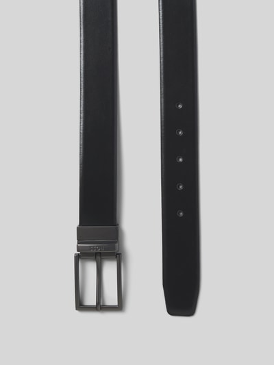 BOSS Leren riem met gegraveerd label, model 'Otano' Zwart - 3