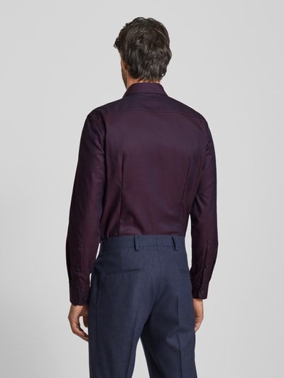 Jake*s Slim fit zakelijk overhemd met kentkraag Aubergine - 5