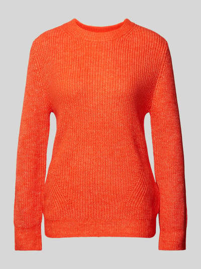 s.Oliver RED LABEL Sweter z dzianiny o kroju regular fit z prążkowanymi wykończeniami Pomarańczowy 1