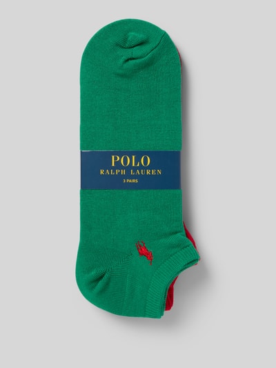 Polo Ralph Lauren Underwear Sneakersokken met labelstitching in een set van 3 paar Groen - 3