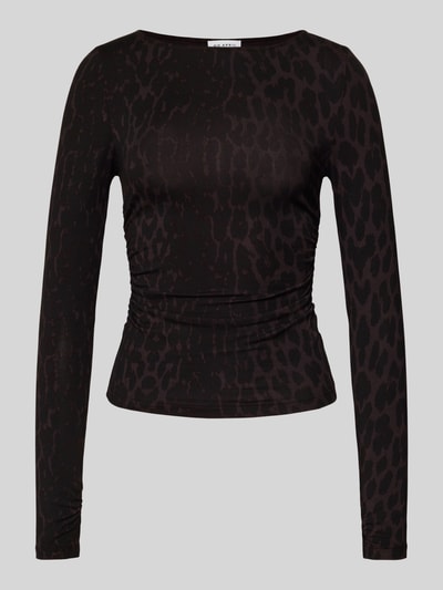 OH APRIL Longsleeve mit Raffungen Modell 'Maeve' Dunkelbraun 2