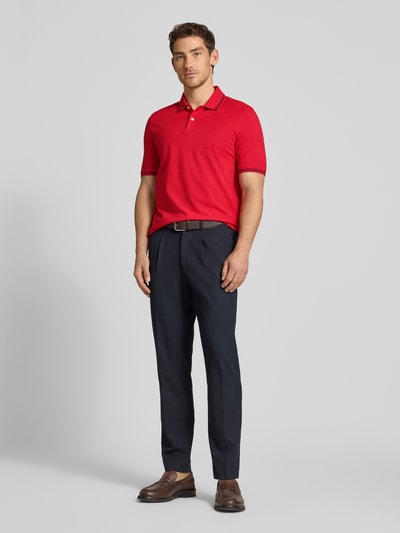 bugatti Regular Fit Poloshirt mit Logo-Stitching Rot 1