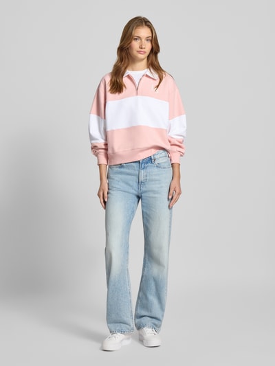 Levi's® Sweatshirt mit kurzem Reißverschluss und Logo-Stitchings Hellrosa 1