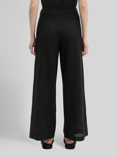 Marc O'Polo Wide Leg Hose in Strickoptik aus Baumwoll-Mix Black 5