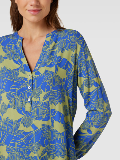 Montego Blouse met bloemmotief Koningsblauw - 3