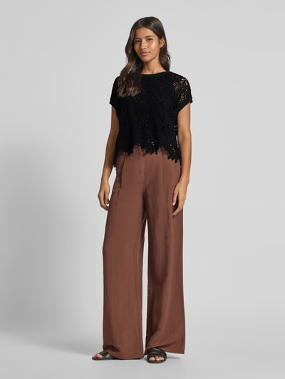 monari Bluzka z dzianiny z okrągłym dekoltem Czarny 1