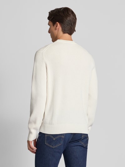 BOSS Orange Regular Fit Strickpullover aus Baumwoll-Mix Modell 'APOKKO' Offwhite 5