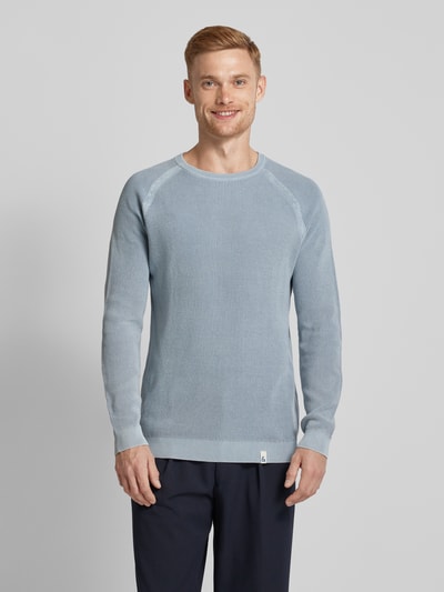 Colours & Sons Gebreide pullover met ribboorden Lichtblauw - 4