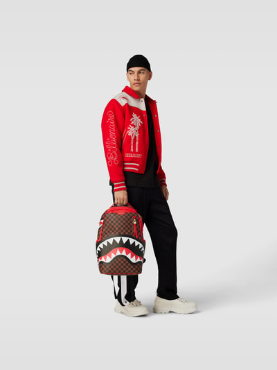 Sprayground Rucksack mit Allover-Muster Modell 'RED SHARKS IN PARIS' Mittelbraun 2