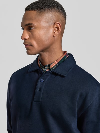MCNEAL Poloshirt met ribboorden Donkerblauw - 3