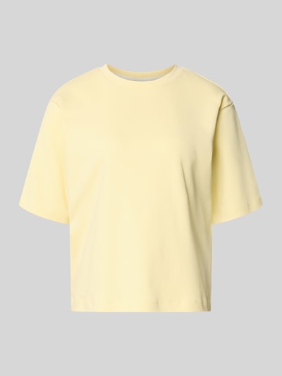 Produktfoto, T-Shirt in halbärmligem Design von JAKE*S STUDIO WOMAN in hellem Gelb, lockerer Schnitt, reine Baumwolle, glatte Textur