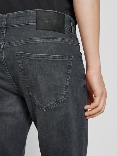 Only & Sons Slim Fit Jeans im 5-Pocket-Design Modell 'Loom' Mittelgrau 3