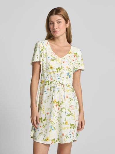 Vero Moda Sukienka casualowa mini z czystej wiskozy model ‘EASY JOY’ Złamany biały 4