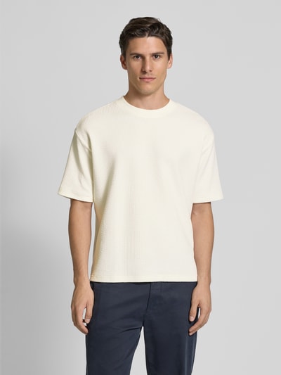 MCNEAL T-shirt met geribde ronde hals Ecru - 4