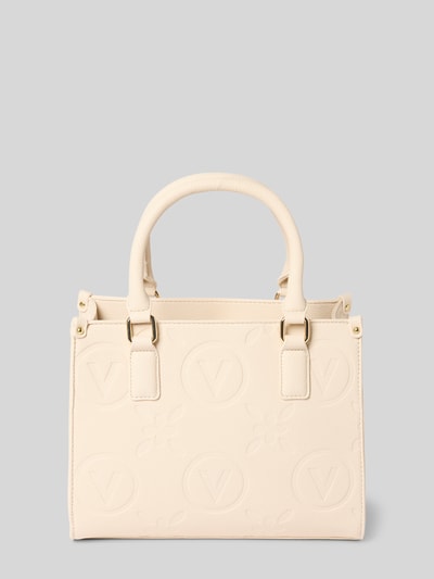 VALENTINO BAGS Handtas met structuurmotief met label, model 'SAMBA' Ecru - 3