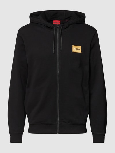 HUGO Sweatjacke mit Label-Patch Modell 'Daple' Schwarz 2