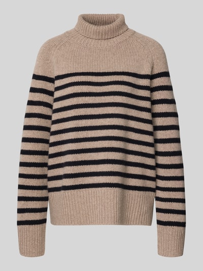 Tommy Hilfiger Sweter z wywijanym kołnierzem o kroju oversized z mieszanki wełny i kaszmiru Beżowy 2