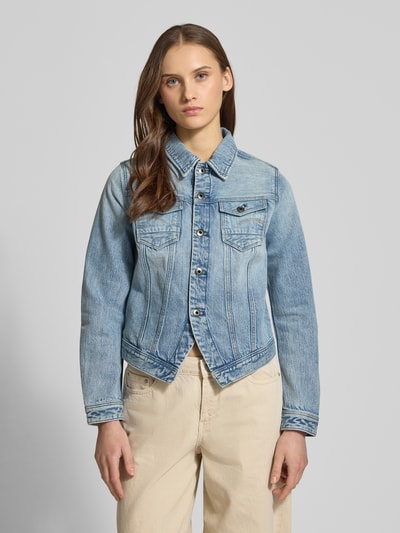 G-Star RAW Slim fit jeansjack van katoenmix met borstzakken Jeansblauw - 4