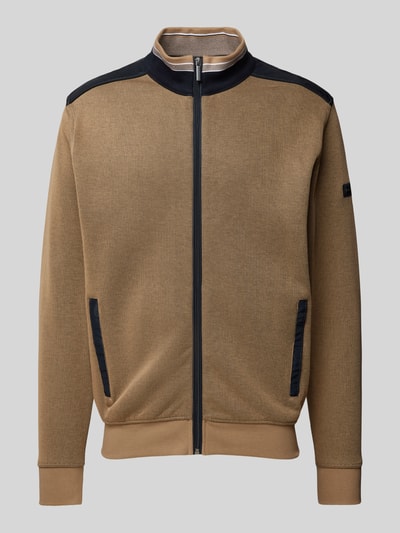 bugatti Sweatjacke mit Reißverschluss Taupe 1