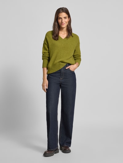 Weekend Max Mara Comfort Fit Strickpullover aus Woll-Mix Modell 'VISITA' Grass 1