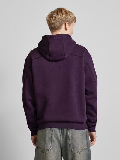 REVIEW Oversized hoodie van katoenmix  Aubergine - 5