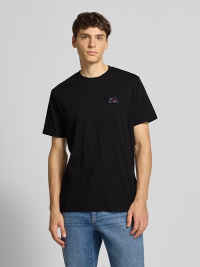 Dedicated T-shirt met motiefstitching Zwart - 4