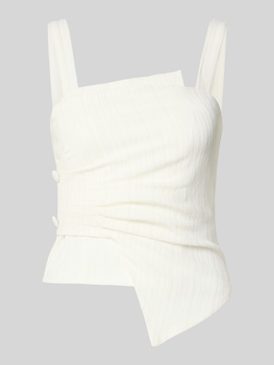 Produktfoto, Trägertop aus Viskose-Mix in Wickel-Optik van Little Mistress, mix van viscose en katoen, slim fit, knopen, ruglengte maat 36: 45 cm, damesmode, offwhite, onregelmatige zoom, fijne structuur