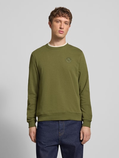Blend Regular Fit Pullover mit Logo-Stitching Modell 'Kane' Oliv 4
