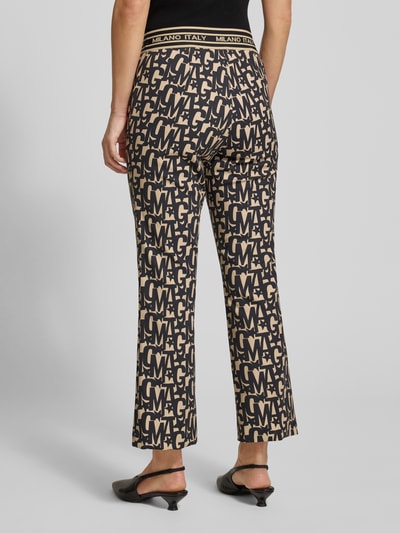 Milano Italy Flared stoffen broek met elastische band Grafiet - 5