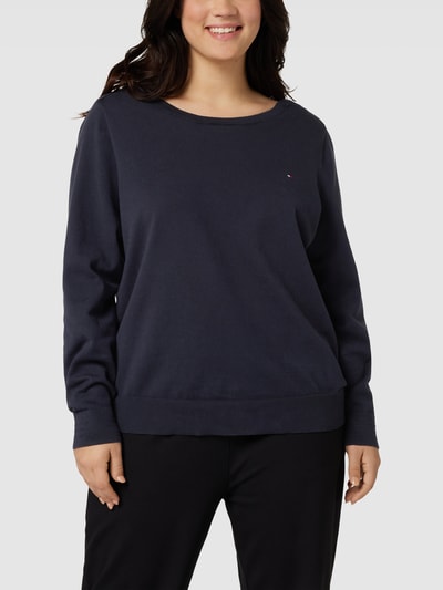 Tommy Hilfiger Curve PLUS SIZE Longsleeve in Strick-Optik Marineblau 4