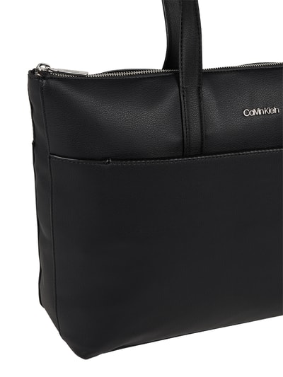 CK Calvin Klein Torba shopper z materiału skóropodobnego   Czarny 4