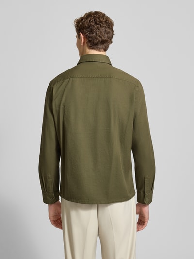Christian Berg Men Overhemdjack met knoopsluiting Olijfgroen - 5