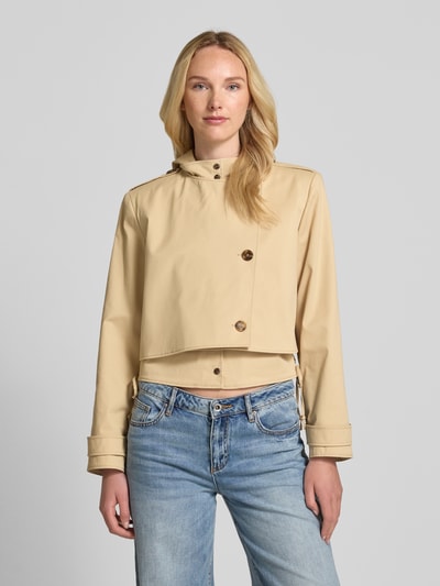Bash Jacke mit asymmetrischer Knopfleiste Modell 'TRENCH THYM' Beige 4