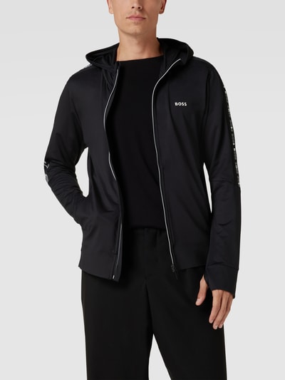 BOSS Green Sweatjacke mit Galonstreifen Modell 'Sicon Gym' Black 4