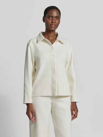 Christian Berg Woman Regular Fit Cordhemd mit Knopfleiste Offwhite 4