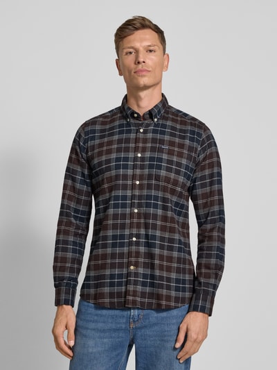 Barbour Slim fit vrijetijdsoverhemd van puur katoen, model 'KYELOCH' Donkerbruin - 4