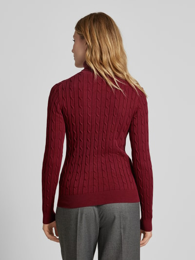 Gant Strickpullover mit Rollkragen Bordeaux 5