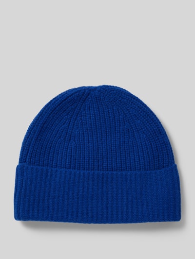 MCNEAL Gebreide muts van kasjmier met brede omslag Koningsblauw - 1