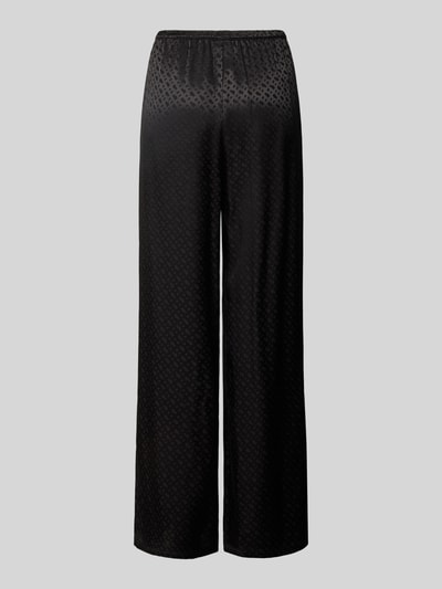 Produktfoto, schwarze Regular Fit Pyjamahose aus reiner Viskose mit Allover-Logo-Print von BOSS, Damen Pyjama von BOSS, glatte Oberfläche