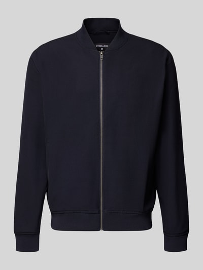 Produktfoto, dunkelblauer Relaxed Fit Blouson mit College-Kragen Modell 'Jason2' von Strellson, glatte Oberfläche, Herren Bomberjacke