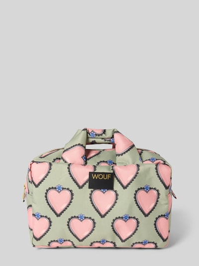 WOUF Kosmetiktasche mit Logo-Patch Modell 'Glow' Schilf 1