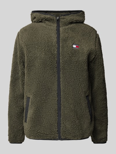 Tommy Jeans Sherpa Jacket mit Label-Patch Oliv 2