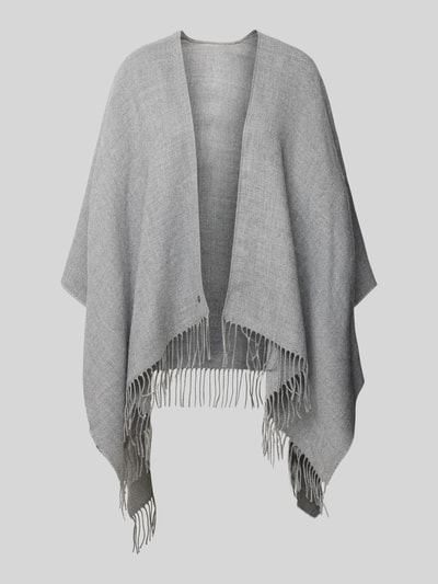 Fraas Poncho met rafels, model 'Cashmink' Middengrijs - 1