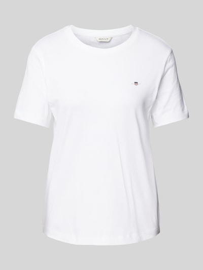 Gant T-Shirt mit Label-Print Weiss 1