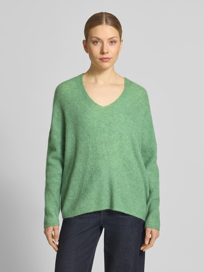 MOS MOSH Strickpullover mit V-Ausschnitt Modell 'THORA' Gruen 4
