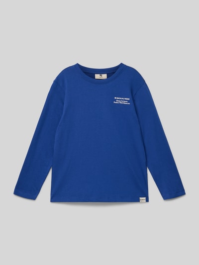 Garcia Shirt met lange mouwen en labelprint Koningsblauw - 1