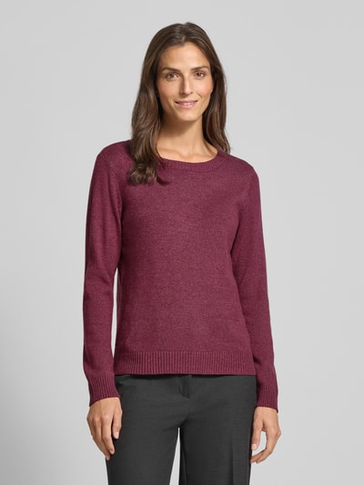 Vila Strickpullover mit Rundhalsausschnitt Modell 'Viril' Pflaume 4