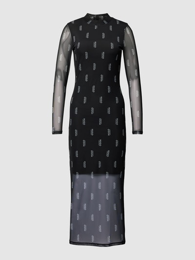 HUGO Midikleid mit Allover-Print Modell 'NASUSI' Black 2